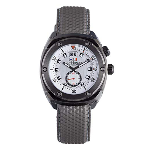 Saint Honore Men’s 863614 71BIN Haussman Charcoal PVD Canvas Strap Watch